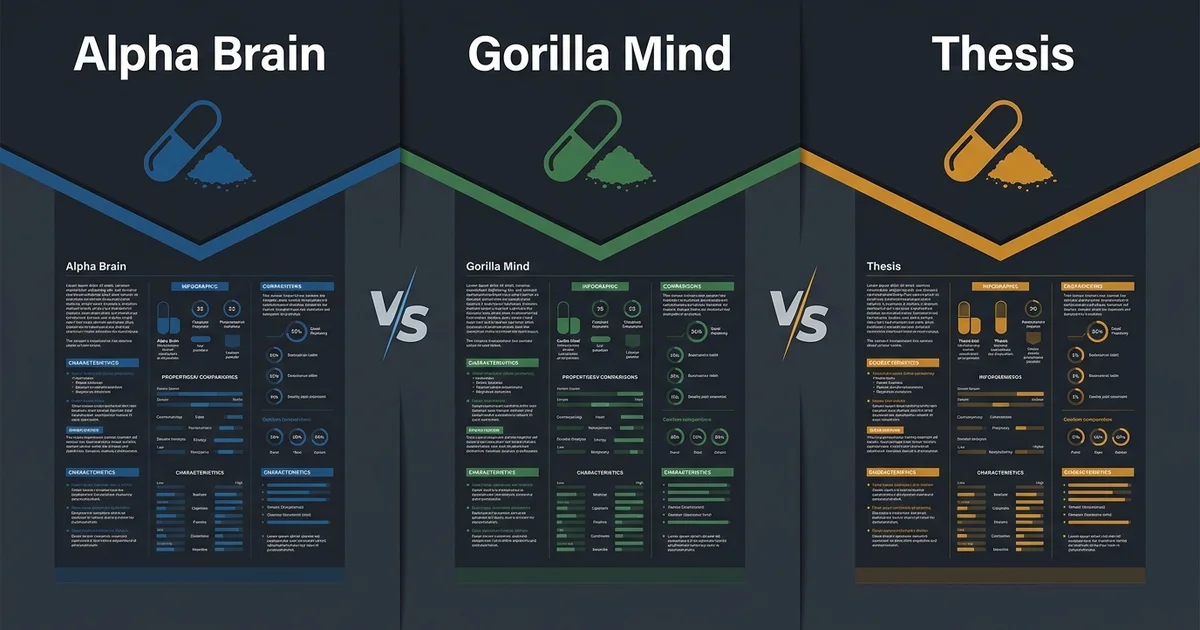 Alpha Brain vs Gorilla Mind vs Thesis: Which Nootropic Supplement Is Actually Worth Your Money?