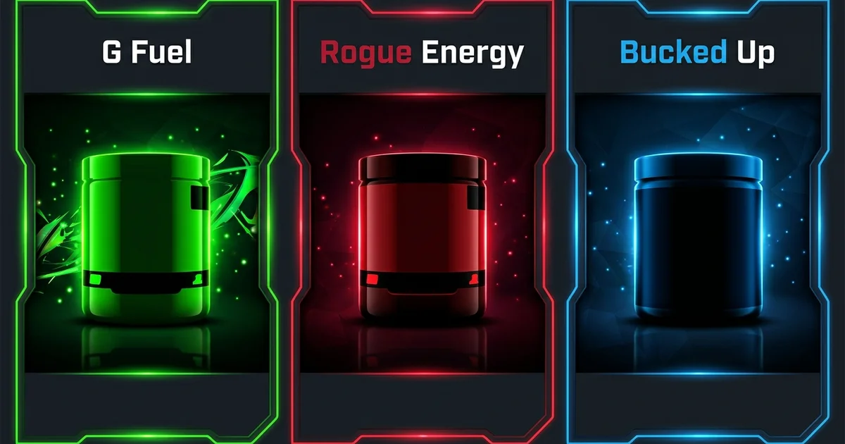 G Fuel vs Rogue Energy vs Bucked Up: The Best Gaming Energy Products Compared